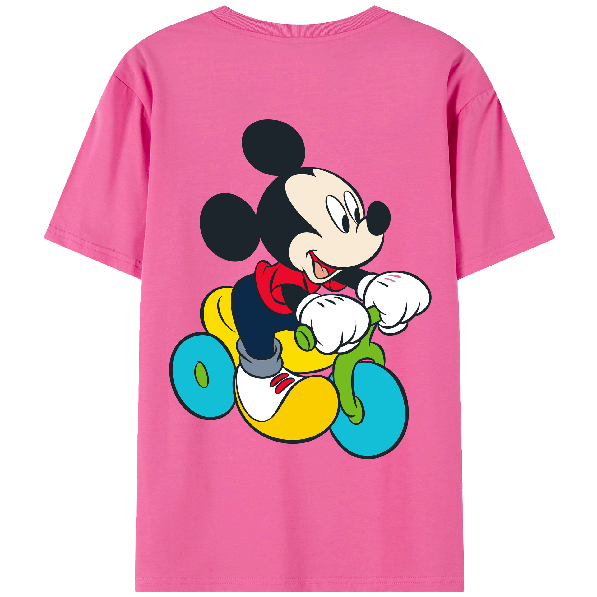 （画像用） ミッキーマウス Mickey Mouse レディース半袖Tシャツ(バックプリント)